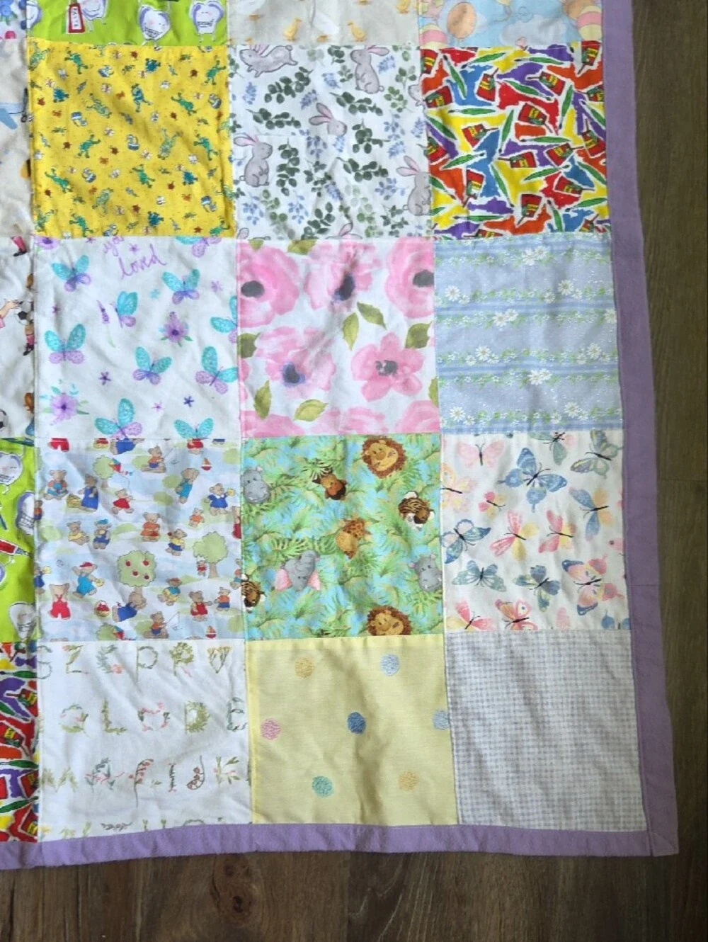 Handmade Patchwork Baby Quilt  45 In X 45 In